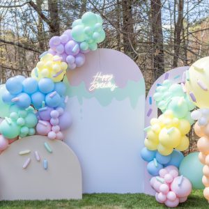 Ice Cream DIY Balloon Garland Kit Completed in Pastel's